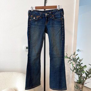 True Religion Joey Low Waist Flare Y2k Jeans Flap Pockets | sz 25
